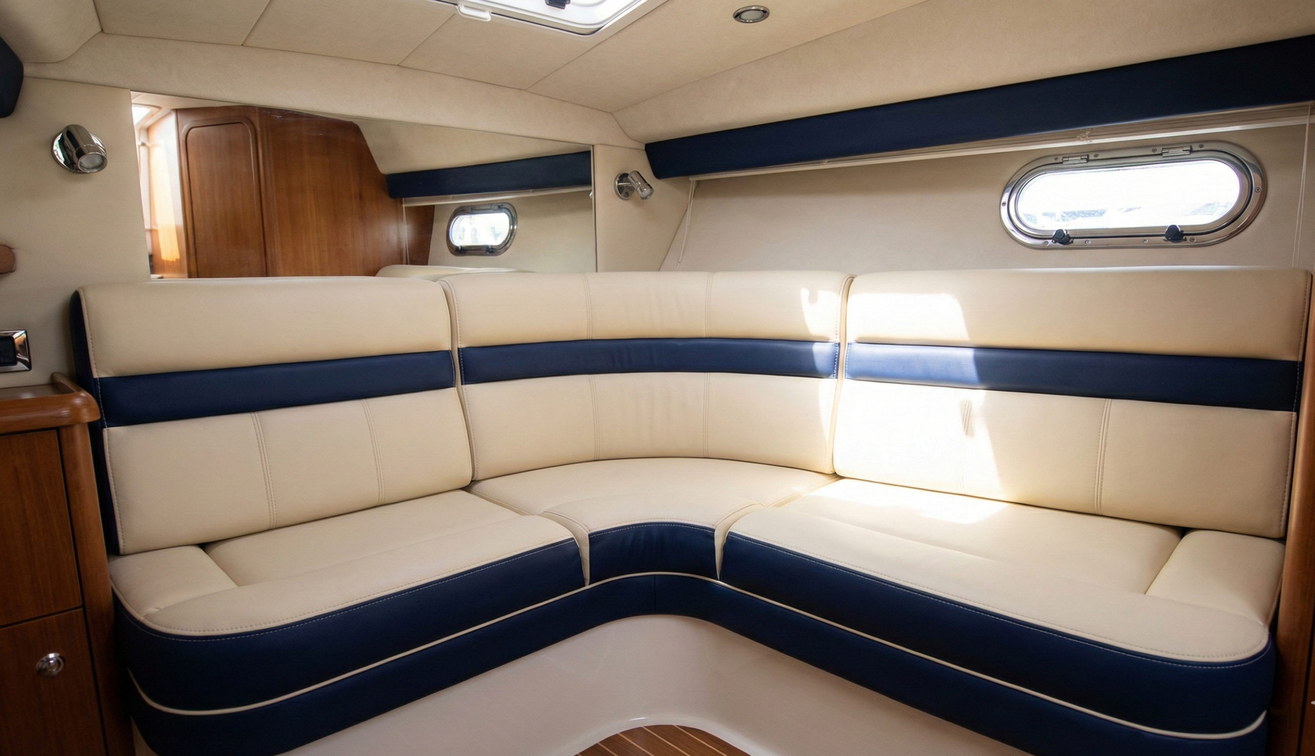 Marine upholstery vinyl cushions for yacht seating